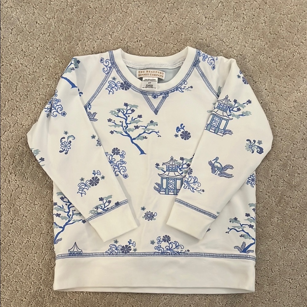The Beaufort Bonnet Blue and White Patterned Sweatshirt